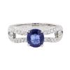 Image 2 : 1.88 ctw Sapphire and Diamond Ring - 18KT White Gold