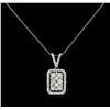Image 1 : 1.31 ctw Diamond Pendant With Chain - 14KT White Gold