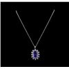 Image 1 : 16.62 ctw Tanzanite Pendant With Chain - 14KT White Gold