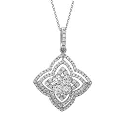 18k White Gold 1.06CTW Diamond Pendant, (SI1/G-H)