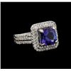 Image 1 : 14KT White Gold 2.93 ctw Tanzanite and Diamond Ring