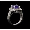 Image 4 : 14KT White Gold 2.93 ctw Tanzanite and Diamond Ring