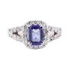 Image 2 : 1.89 ctw Blue Sapphire And Diamond Ring - 18KT White Gold