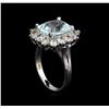 Image 4 : 14KT White Gold 3.96 ctw Aquamarine and Diamond Ring