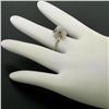 Image 4 : 14k White Gold European Cut Diamond Solitaire Ring w/ Single Cut Accents