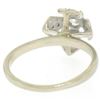 Image 8 : 14k White Gold European Cut Diamond Solitaire Ring w/ Single Cut Accents