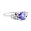 Image 1 : 2.87 ctw Sapphire And Diamond Ring - 14KT White Gold