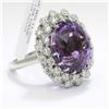 Image 6 : 12.15 ctw Amethyst and Diamond Ring - 14KT White Gold