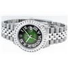 Image 4 : Rolex Mens Stainless Steel Green Vignette Roman Diamond Datejust Wristwatch With