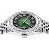 Image 5 : Rolex Mens Stainless Steel Green Vignette Roman Diamond Datejust Wristwatch With