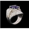 Image 4 : 6.30 ctw Sapphire and Diamond Ring - 18KT White Gold