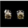 Image 1 : 14KT White Gold 1.22 ctw Fancy Brown Diamond Stud Earrings