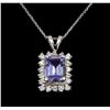 Image 2 : 14KT White Gold 1.89 ctw Tanzanite and Diamond Pendant With Chain