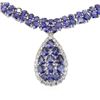 Image 2 : 34.55 ctw Tanzanite and Diamond Necklace - 14KT White Gold