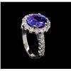 Image 4 : 3.27 ctw Tanzanite and Diamond Ring - 14KT White Gold