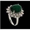 Image 4 : 7.78 ctw Emerald and Diamond Ring - 14KT White Gold
