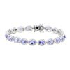 Image 1 : 7.57 ctw Tanzanite and Diamond Bracelet - 18KT White Gold
