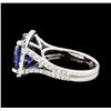 Image 3 : 5.90 ctw Tanzanite and Diamond Ring - 14KT White Gold