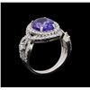 Image 4 : 4.45 ctw Tanzanite and Diamond Ring - 14KT White Gold