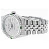 Image 7 : Rolex Mens Stainless Steel Slate Grey Diamond & Emerald Datejust Wristwatch