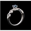 Image 4 : 0.49 ctw Blue Diamond Ring - 14KT White Gold