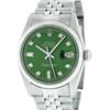 Image 1 : Rolex Mens Stainless Green Diamond 36MM Datejust Wristwatch