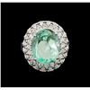 Image 2 : GIA Cert 9.25 ctw Emerald and Diamond Ring - 14KT White Gold