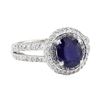 Image 1 : 2.45 ctw Sapphire and Diamond Ring - 14KT White Gold