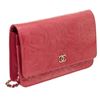 Image 1 : Chanel Pink Patent Leather Camellia Wallet On Chain WOC Bag