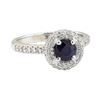 Image 1 : 1.86 ctw Sapphire and Diamond Ring - 18KT White Gold