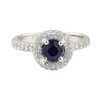 Image 2 : 1.86 ctw Sapphire and Diamond Ring - 18KT White Gold