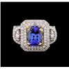 Image 2 : 14KT Two-Tone 2.79 ctw Tanzanite and Diamond Ring