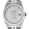 Image 1 : Rolex Mens Stainless Steel Silver Diamond Datejust Wristwatch