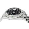 Image 3 : Rolex Mens Stainless Steel Black Roman Diamond & Emerald Datejust Wristwatch Wit