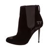 Image 5 : Tom Ford Black Velvet Spiked Boots Heels Shoes