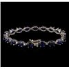 Image 2 : 14KT White Gold 16.95 ctw Sapphire and Diamond Bracelet
