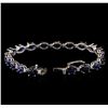 Image 3 : 14KT White Gold 16.95 ctw Sapphire and Diamond Bracelet