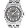 Image 2 : Rolex Mens Stainless Steel Slate Grey Diamond 36MM Datejust Wristwatch