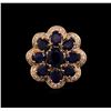 Image 2 : 14KT Rose Gold 10.37 ctw Sapphire Ring