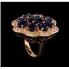 Image 4 : 14KT Rose Gold 10.37 ctw Sapphire Ring