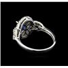 Image 3 : 14KT White Gold 1.02 ctw Sapphire and Diamond Ring