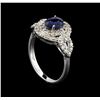 Image 4 : 14KT White Gold 1.02 ctw Sapphire and Diamond Ring