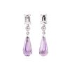 Image 1 : 4.04 ctw Amethyst, Quartz and White Sapphire Earrings - 10KT White Gold