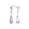 Image 2 : 4.04 ctw Amethyst, Quartz and White Sapphire Earrings - 10KT White Gold