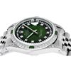 Image 5 : Rolex Mens Stainless Steel Diamond Lugs Green Vignette & Emerald Datejust Wristw