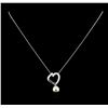 Image 2 : 0.19 ctw Pearl and Diamond Pendant - 14KT White Gold