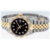 Image 5 : Rolex Mens 2 Tone 14K Black Pyramid Diamond 36MM Datejust Wristwatch