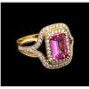 Image 1 : 1.86 ctw Pink Sapphire and Diamond Ring - 18KT Rose Gold