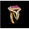 Image 4 : 1.86 ctw Pink Sapphire and Diamond Ring - 18KT Rose Gold