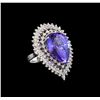 Image 1 : GIA Cert 19.38 ctw Tanzanite and Diamond Ring - 14KT White Gold